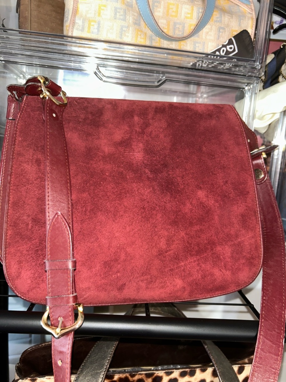 Cartier Must De Cartier Suede & Leather Crossbody Bag